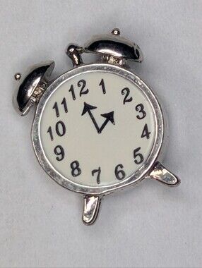 Origami Owl Silver Alarm Clock Charm with White Face